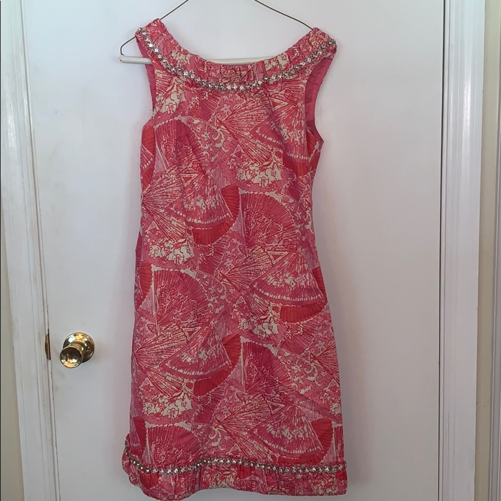 Lily Pulitzer pink seashell pattern cocktail dress